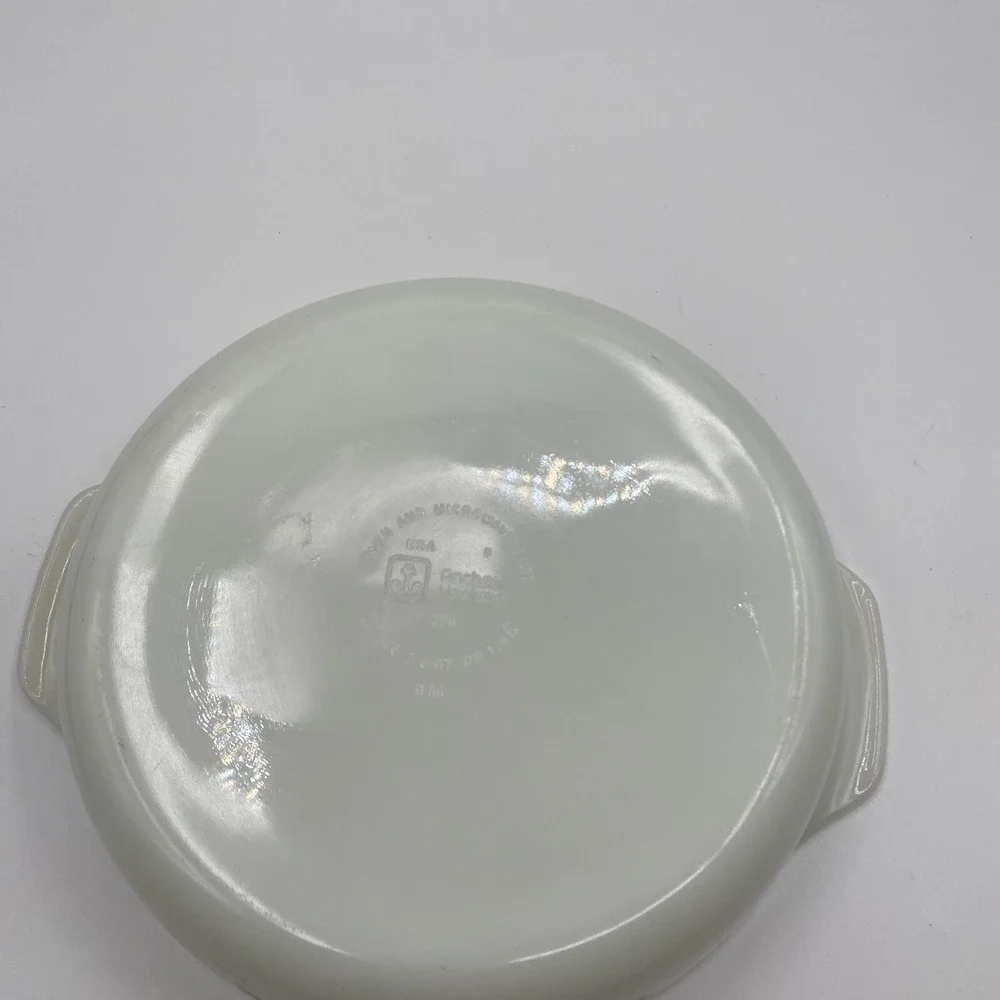 Anchor Hocking Round Handled Baking Deep Pie Dish #429 Green Meadow 9